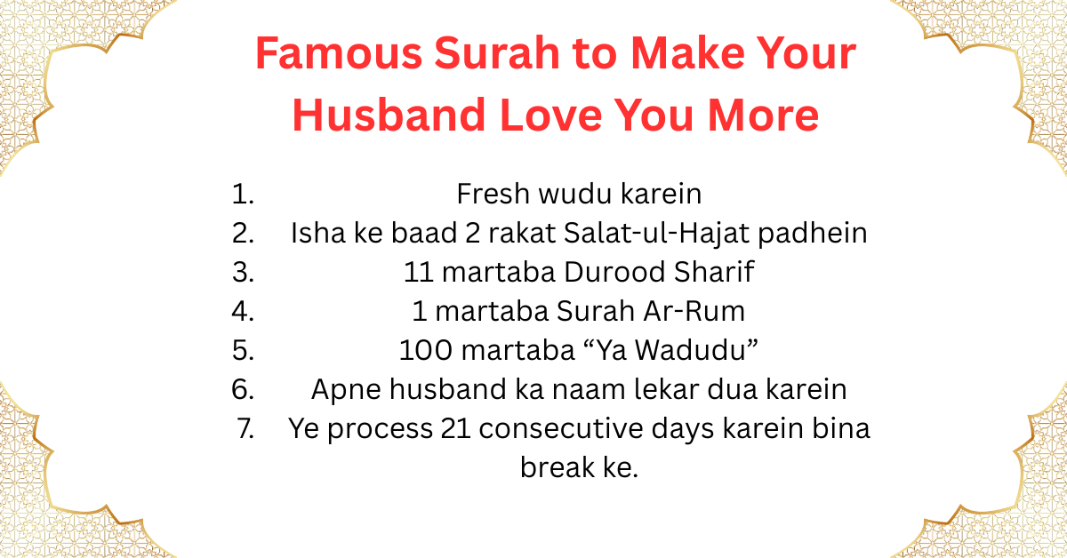 Famous Surah to Make Your Husband Love You More