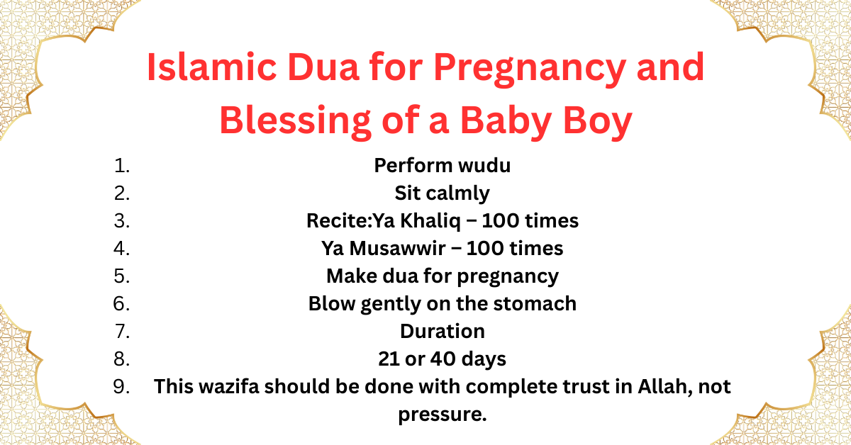 Islamic Dua for Pregnancy and Blessing of a Baby Boy