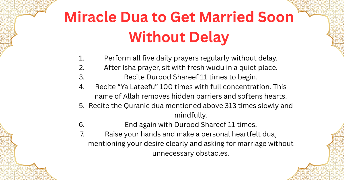 Miracle Dua to Get Married Soon Without Delay