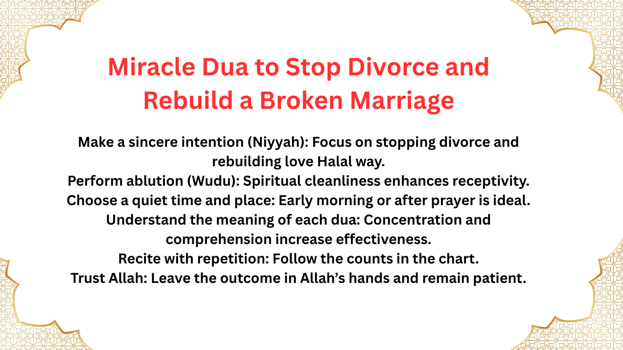 Miracle Dua to Stop Divorce and Rebuild a Broken Marriage