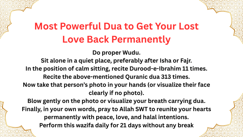 Most Powerful Dua to Get Your Lost Love Back Permanently