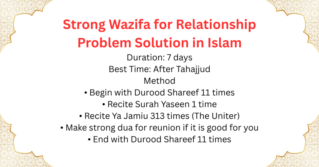 Strong Wazifa for Relationship Problem Solution in Islam
