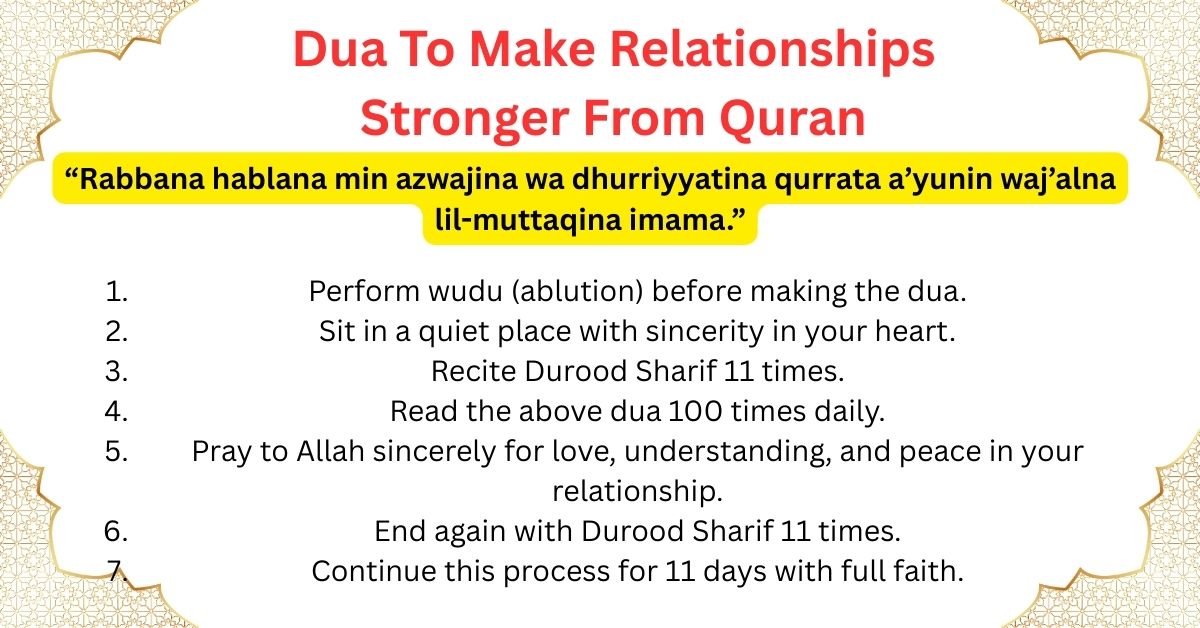 Dua To Make Relationships Stronger From Quran