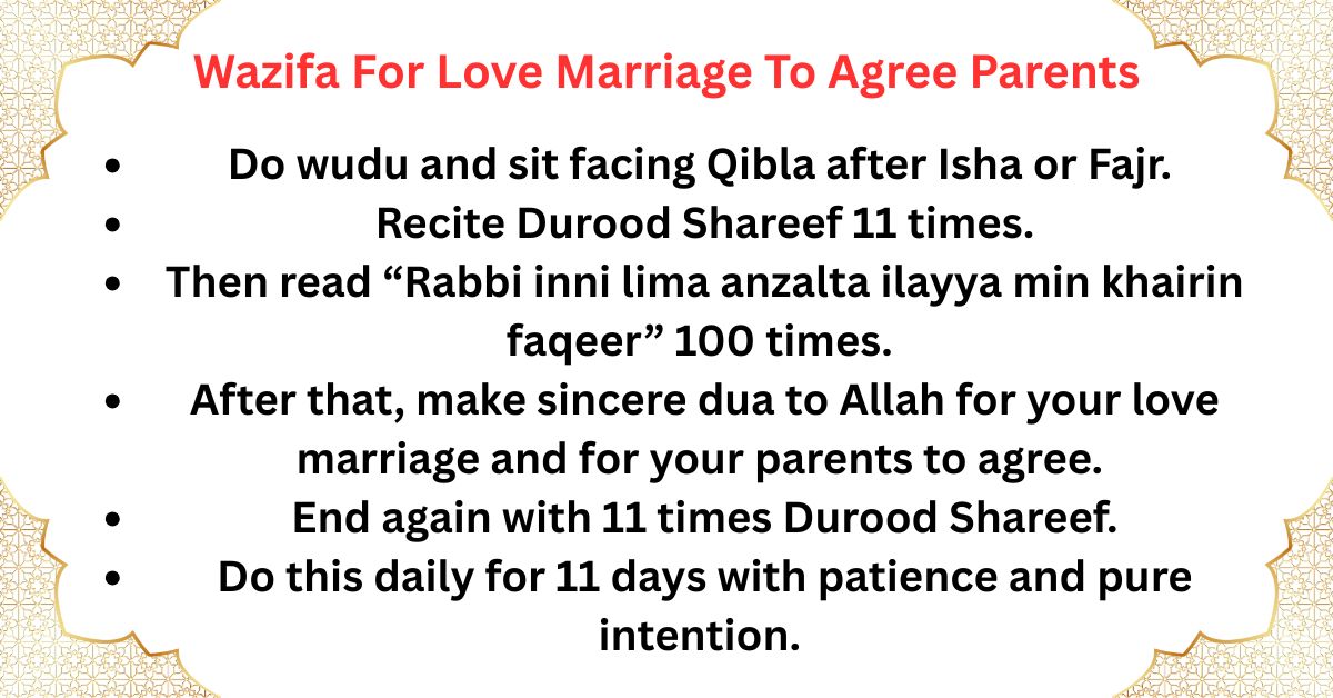 Wazifa For Love Marriage To Agree Parents