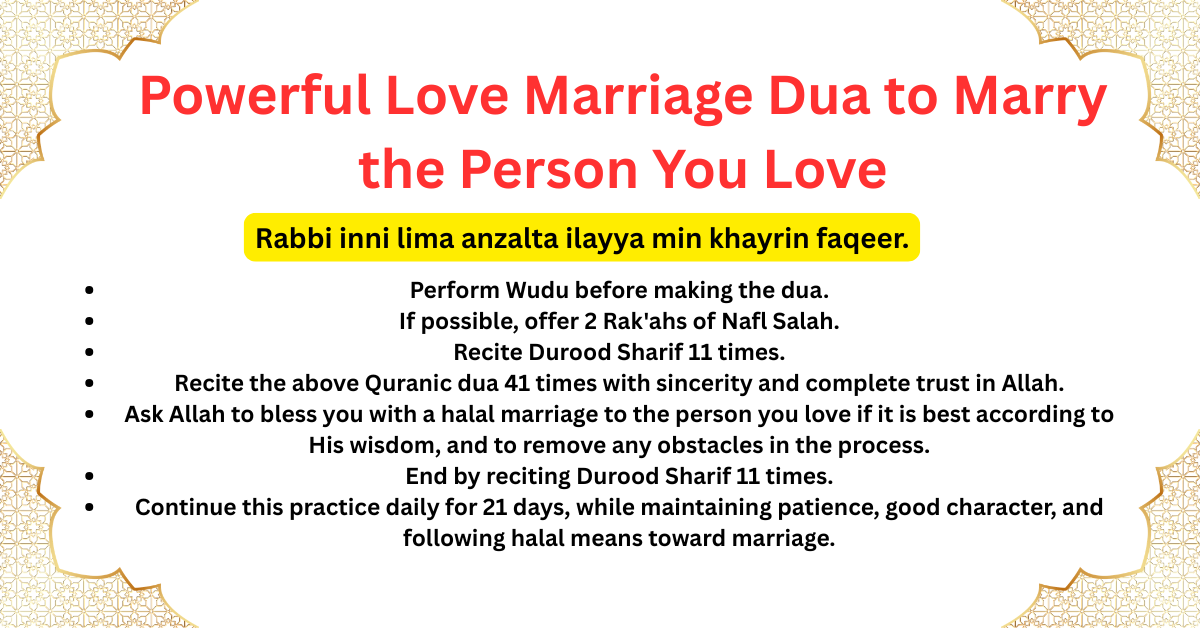 Powerful Love Marriage Dua to Marry the Person You Love