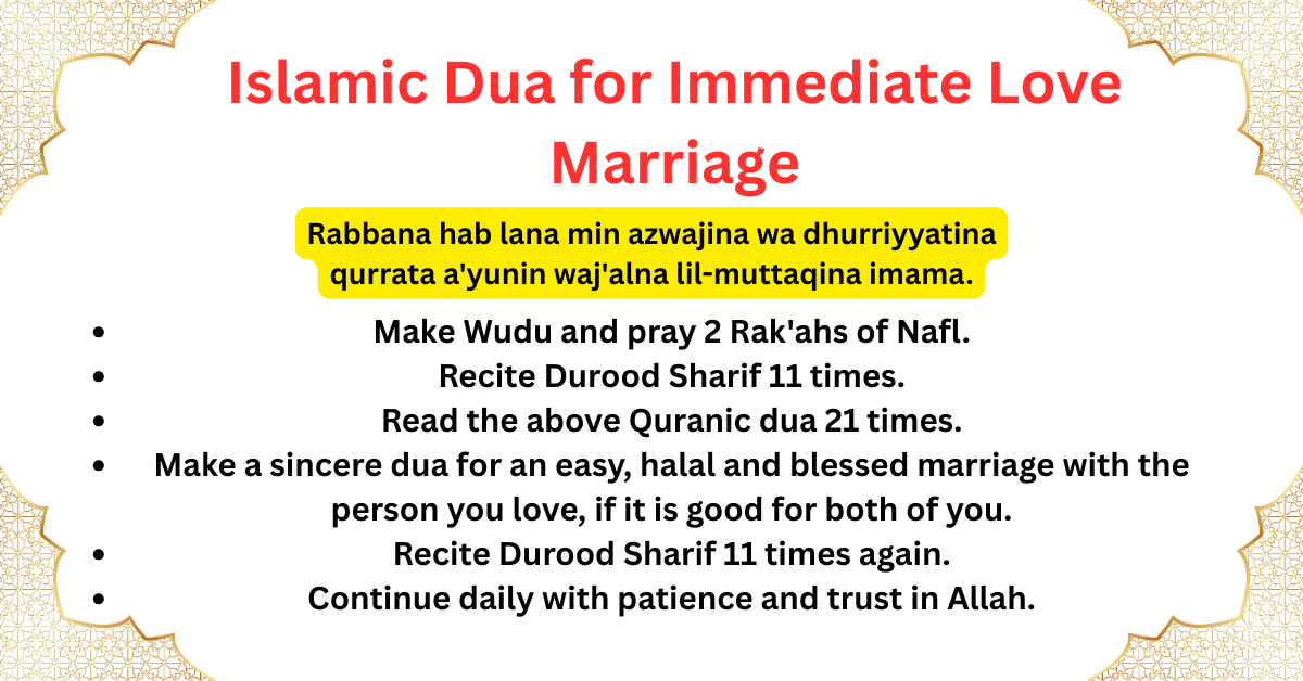 Islamic Dua for Immediate Love Marriage
